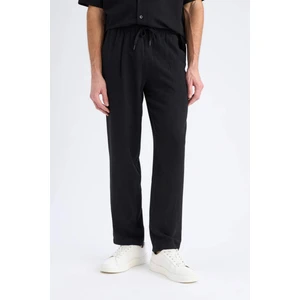 Yazlık Viskon Jogger Pantolon Regular Fit Normal Kesim Keten Karışımlı Düz Paça Cepli B4867AX25SM