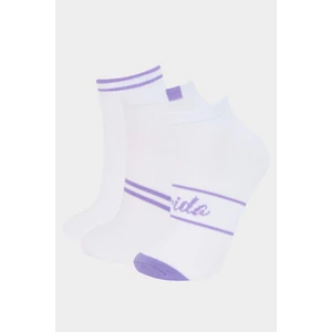 Kadın 3'lü Pamuklu Patik Çorap E2095AXNS