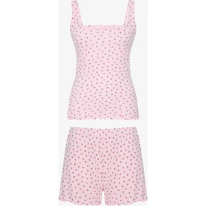 Cherries Pointel Ns Şortlu Pembe Pijama Takımı