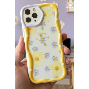 Apple iPhone 14 Pro Uyumlu Kılıf Tasarımlı Desenli Kamera Korumalı Papatya Çiçek Renkli Silikon Kapak