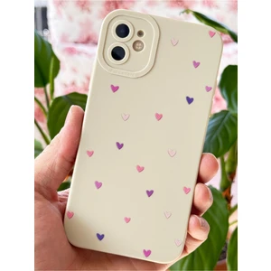 Apple iPhone 11 Kılıf Kamera Korumalı Silikon Renkli Kalp Tasarımlı Kamera Korumalı Silikon Kapak