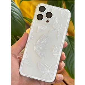 Apple iPhone 13 Pro Kılıf Tasarımlı Desenli Kamera Korumalı Şeffaf Kelebek Yumuşak Silikon Kapak