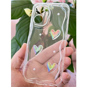 Realme 10 4g Kılıf 3D Kalpli Inci Tasarımlı Desenli Kamera Korumalı Şeffaf Silikon Kapak