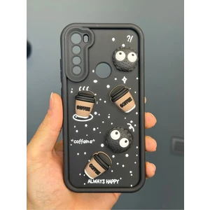 Xiaomi Redmi Note 8 Kılıf Tasarımlı Desenli Kamera Korumalı Coffee Kurabiye Siyah Yumuşak Silikon Kapak