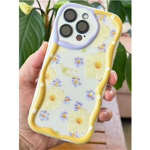 Apple iPhone 13 Pro Kılıf Tasarımlı Desenli Kamera Korumalı Papatya Çiçek Renkli Silikon Kapak