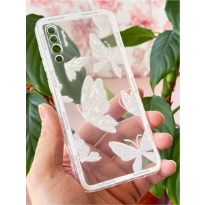 Samsung Galaxy A50/A30S Uyumlu Kılıf Tasarımlı Desenli Şeffaf Kelebek Esnek Yumuşak Silikon Kapak