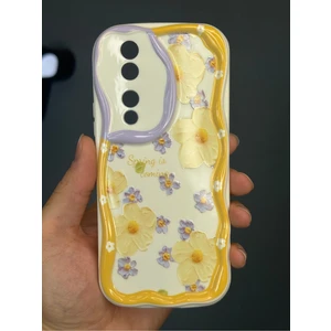 Honor 90 Uyumlu Kılıf Tasarımlı Desenli Kamera Korumalı Papatya Çiçek Renkli Silikon Kapak