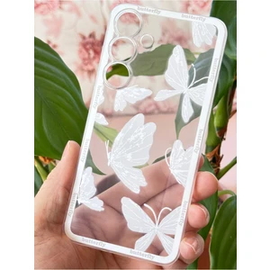 Samsung Galaxy A16 Kılıf Şeffaf Kelebek Tasarımlı Desenli Kamera Korumalı Yumuşak Silikon Kapak