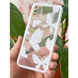 Samsung Galaxy M30S/M21 Kılıf Şeffaf Kelebek Tasarımlı Desenli Kamera Korumalı Yumuşak Silikon Kapak