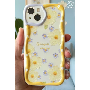 Apple iPhone 14 Plus Kılıf Tasarımlı Desenli Kamera Korumalı Papatya Çiçek Renkli Silikon Kapak