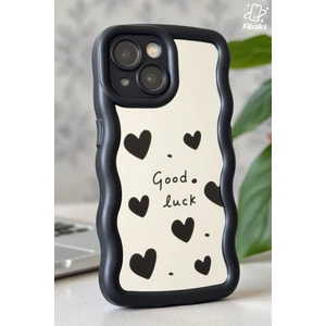 Apple iPhone 15 Plus Uyumlu Kılıf Aynalı Kalp Desenli Yumuşak Kenarlı Kamera Korumalı Silikon Kapak