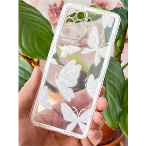 Oppo Reno 5 Lite Kılıf Şeffaf Kelebek Tasarımlı Desenli Kamera Korumalı Yumuşak Silikon Kapak