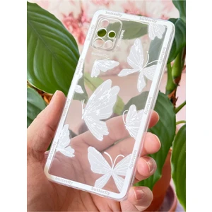 Samsung Galaxy A71 Kılıf Şeffaf Kelebek Tasarımlı Desenli Kamera Korumalı Yumuşak Silikon Kapak