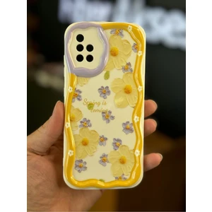 Samsung Galaxy A31 Kılıf Tasarımlı Desenli Kamera Korumalı Papatya Çiçek Renkli Silikon Kapak