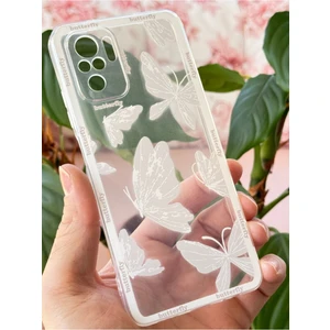 Xiaomi Redmi Note 10/10S Kılıf Tasarımlı Desenli Kamera Korumalı Şeffaf Kelebek Esnek Yumuşak Silikon Kapak