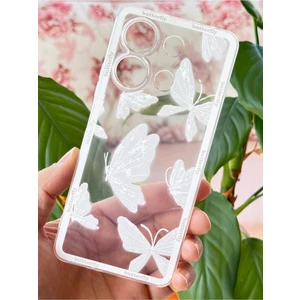 Xiaomi Redmi Note 13 4g Kılıf Tasarımlı Desenli Kamera Korumalı Şeffaf Kelebek Esnek Yumuşak Silikon Kapak