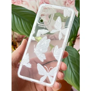 Oppo A55 4g Kılıf Şeffaf Kelebek Tasarımlı Desenli Kamera Korumalı Yumuşak Silikon Kapak