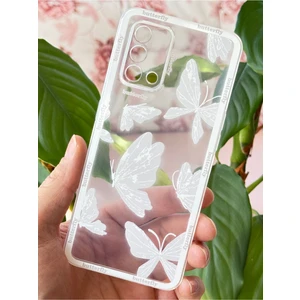 Oppo A74 Kılıf Şeffaf Kelebek Tasarımlı Desenli Kamera Korumalı Yumuşak Silikon Kapak