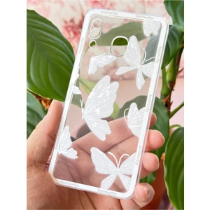 Samsung Galaxy A20/A30 Kılıf Şeffaf Kelebek Tasarımlı Desenli Kamera Korumalı Yumuşak Silikon Kapak