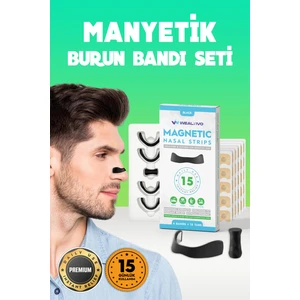 Premium Manyetik Burun Bandı 15’li Siyah Estetik - Güçlü Yapışkan ve Mıknatıslı, Horlamadan Kolay Nefes ve Spor Performansı