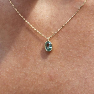 Fasek Gold 1.05 Ct Green Topaz Sade 925 Ayar Gümüş Tasarım Modern Kolye-Green Topaz Kolye Tasarım Hediye Kolye