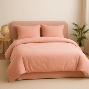 Çift Kişilik  Pamuk Nevresim Takımı 200 x 220  cm  , Lastikli Çarşaflı Set, Pudra