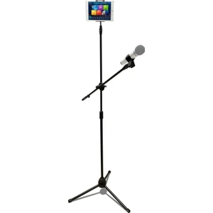190CM Maksimum Uzunluk Mikrofon Standı Multi Fonksiyonel 2in1 Microphone ve Tablet Stant Katlanabilir Açısı Ayarlanabilir Zemin Üstü - Model 103SP