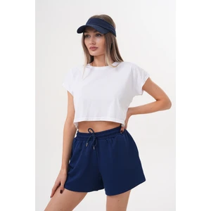 Genius Store Kadın Modal Şort Beli Lastikli Cepli Şort Modal-Şort