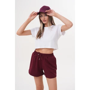 Genius Store Kadın Modal Şort Beli Lastikli Cepli Şort Modal-Şort