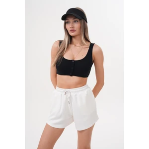 Genius Store Kadın Modal Şort Beli Lastikli Cepli Şort Modal-Şort