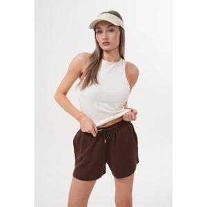 Genius Store Kadın Modal Şort Beli Lastikli Cepli Şort Modal-Şort