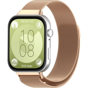 Huawei Watch Fit 3 / Fit 4 / Fit 4 Pro Uyum Metal Hasır Örgü Kordon Paslanmaz Milano Old Money Kayış
