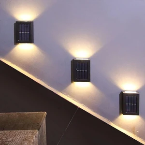 Tekli Solar Bahçe Aydınlatması Güneş Enerjili Bahçe Aydınlatması Duvar Lambası Çift Taraflı Aplik Işık LED Işık
