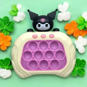 Kuromi Bebek Işıklı ve Sesli Elektronik Popit Eğitici Oyuncak Quick Push Konsol Beyaz