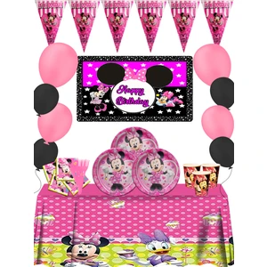 Minnie Mouse Afişli 8 Kişilik Doğum Günü Parti Malzemeleri Seti
