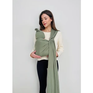 Premium Anakucağı Esnek Halkalı Cepli Bebek Taşıma Şalı, Bebek Askısı Wrap Sling Kanguru