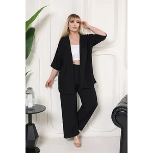 Kimono Hırkalı 2'li Alt Üst Takım Bürümcük Kumaş Yazlık Oversize