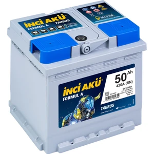 2025 Üretim Inci Akü 12V 50 Ah Alçak Otomobil ve Hafif Ticari Formul A Taurus