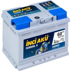 2025 Üretim Inci Akü 12V 60 Ah Otomobil ve Hafif Ticari  Formul A Taurus