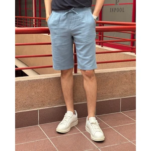 Erkek, bel lastikli, Regular Fit, Müslin dokuma, %100 pamuk, yazlık şort-bermuda 303