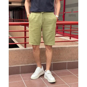 Erkek, Bel Lastikli, Regular Fit, Müslin Dokuma, %100 Pamuk, Yazlık Şort-Bermuda 303
