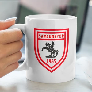 Kupa Bardak - Samsunspor Arması Desenli Kupa Bardak - Hediyelik Kupa Bardak