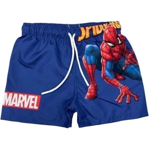 Erkek Çocuk Mavi Karakter Desenli Paraşüt Kumaş Deniz Şortu