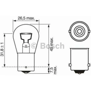 Ampul 12V P21W BA15S BOS-1987302201-MAR