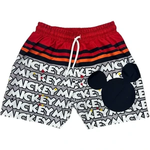 Erkek Çocuk Gri Renk Karakter Desenli Paraşüt Kumaş Deniz Şortu