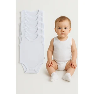 5’li Yazlık Bebek Zıbın Seti | Askılı Çıtçıtlı Body | Nefes Alabilir %100 Pamuklu Kumaş Tulum Body