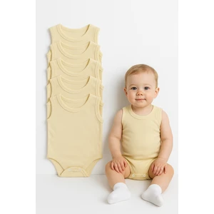 5’li Yazlık Bebek Zıbın Seti | Askılı Çıtçıtlı Body | Nefes Alabilir %100 Pamuklu Kumaş Tulum Body