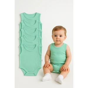 5’li Yazlık Bebek Zıbın Seti | Askılı Çıtçıtlı Body | Nefes Alabilir %100 Pamuklu Kumaş Tulum Body