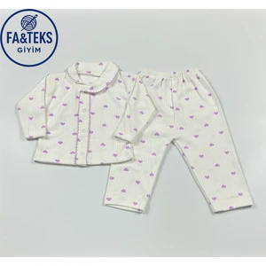 Kalp Desenli Kız Bebek Pijama Takımı
