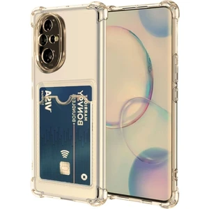 Honor 200 Pro Kılıf Darbe Emici Köşe Korumalı Kartlıklı Cüzdanlı Silikon Kapak - Füme